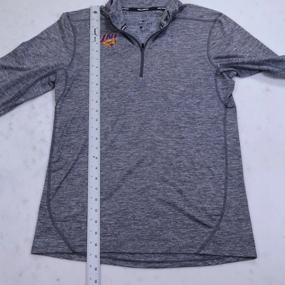 Nike Running UNI Panthers Dri-FIT‎ Quarter Zip Grey Heathered Top Womens Small